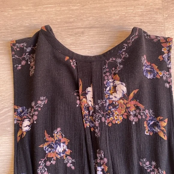 Free People S  Tree Swing Tank Top Tunic Dress Sleeveless Keyhole Raven Black. - Picture 14 of 15